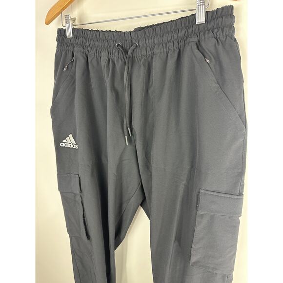 Adidas x KU Jayhawks Collegiate Pants Men's Size XL Black Woven Cargo Jogger - Picture 4 of 11